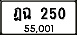 ทะเบียนรถ ฎฉ 250 ผลรวม 0 ราคา 55001 บาท
