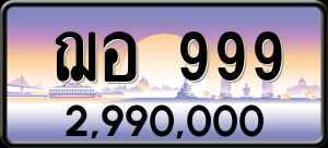 ทะเบียนรถ ฌอ 999 ผลรวม 0 ราคา 2990000 บาท